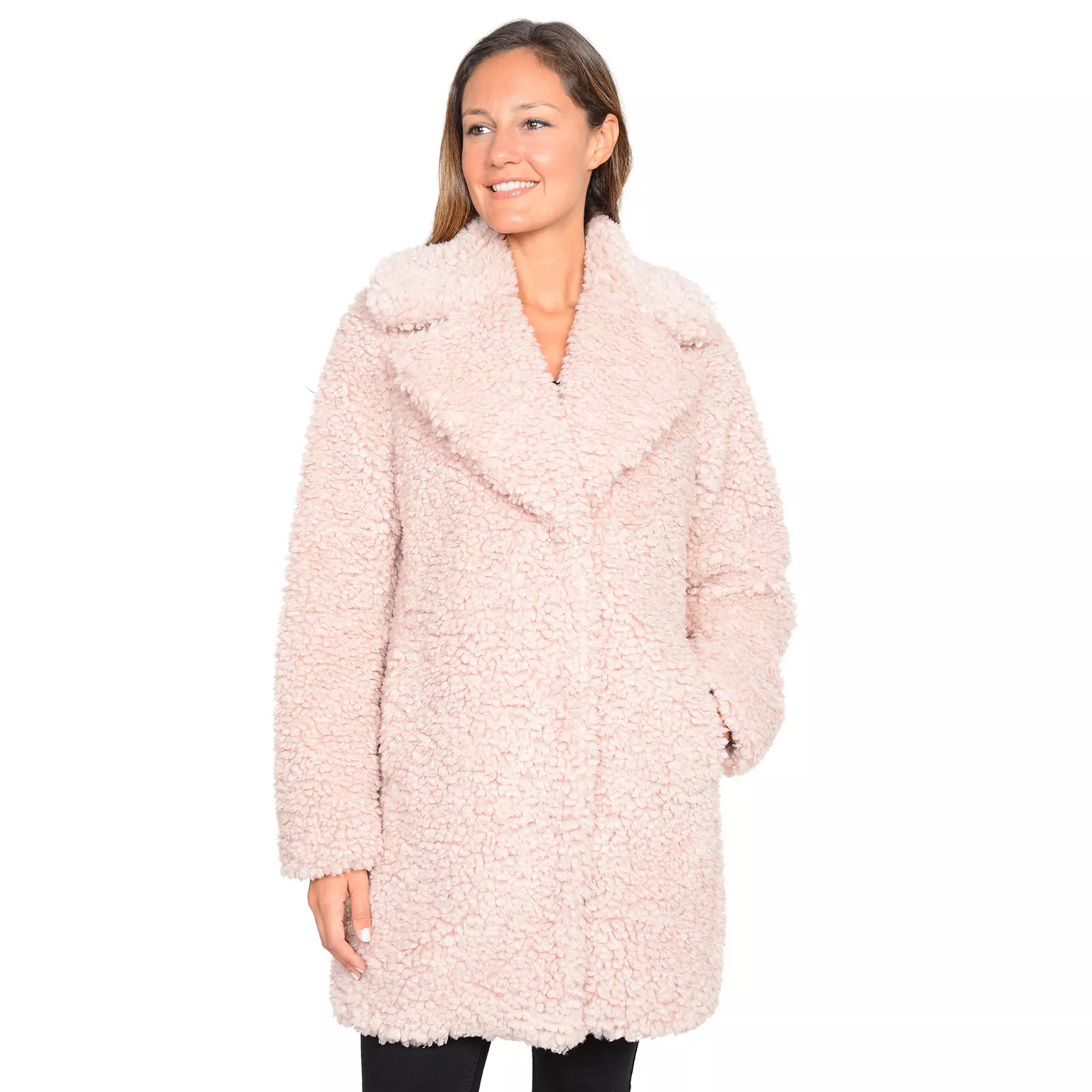 Women's Fleet Street Oversized Faux-Fur Coat, Size: Small, Pink | Kohl's