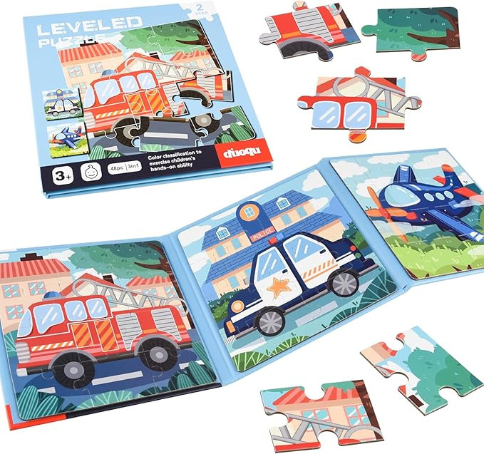 ASTARON Magnetic Puzzles for Toddlers, 12-16-20 Pieces Vehicle Learning Magnet Puzzles for Road T... | Amazon (US)