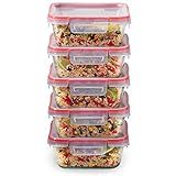 Amazon.com: Pyrex Freshlock 10-Pieces 4-Cup Glass Food Storage Containers Set, Airtight & Leakpro... | Amazon (US)