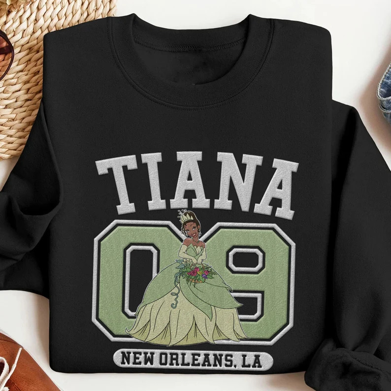 Embroidered Tiana Princess and the Frog Sweatshirt, Retro Embroidery Sweater, Disneyland Girls Tr... | Etsy (US)