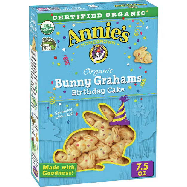 Annie's Organic Birthday Cake Bunny Grahams Baked Snacks - 7.5oz | Target