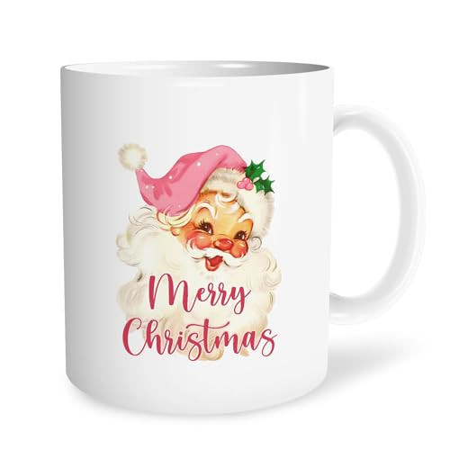 URLLUAE Pink Christmas Santa Mugs, Christmas Gifts Coffee Mugs Gifts for Women 11 Oz | Amazon (US)