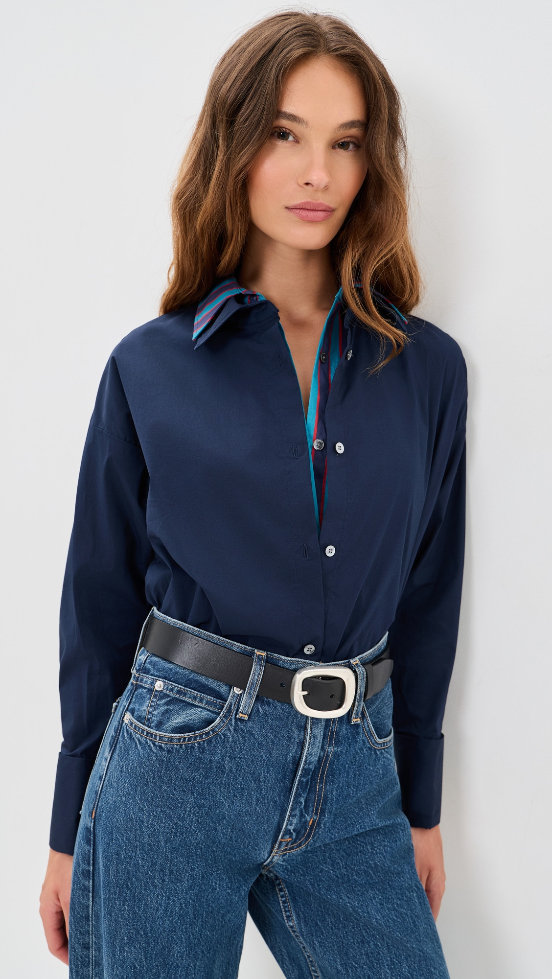 STAUD Uptown Bodysuit Navy/Potter Stripe M | Shopbop