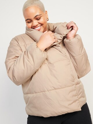 Water-Resistant Double-Breasted Puffer Jacket for Women | Old Navy (US)