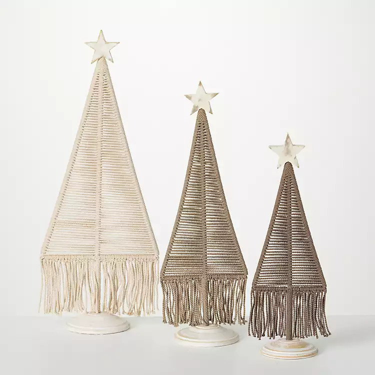 Macrame Woven 3-pc. Tree Figurine Set | Kirkland's Home