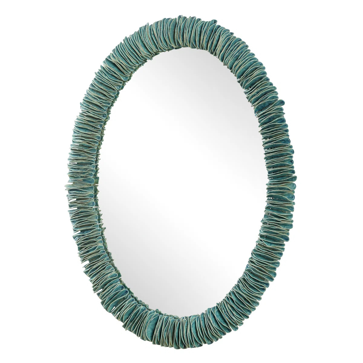 Etash Teal Blue Oval Mirror | Wayfair North America