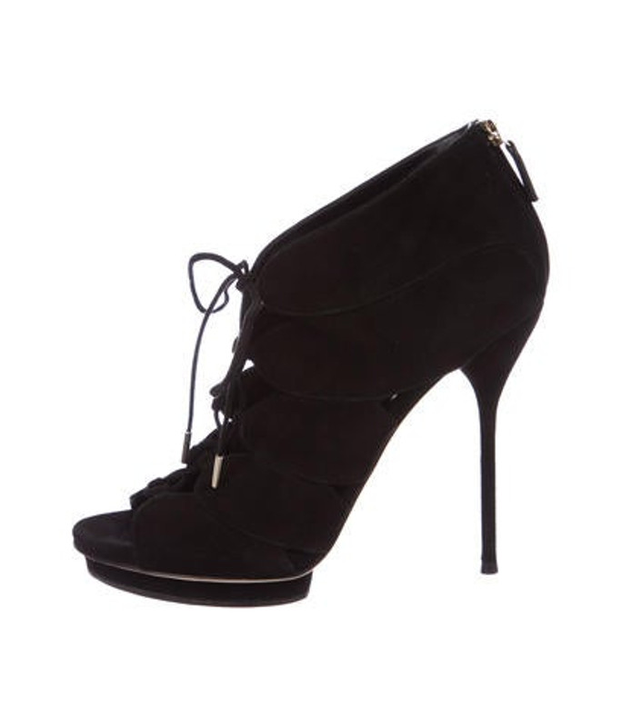 Gucci Suede Cutout Booties Black Gucci Suede Cutout Booties | The RealReal