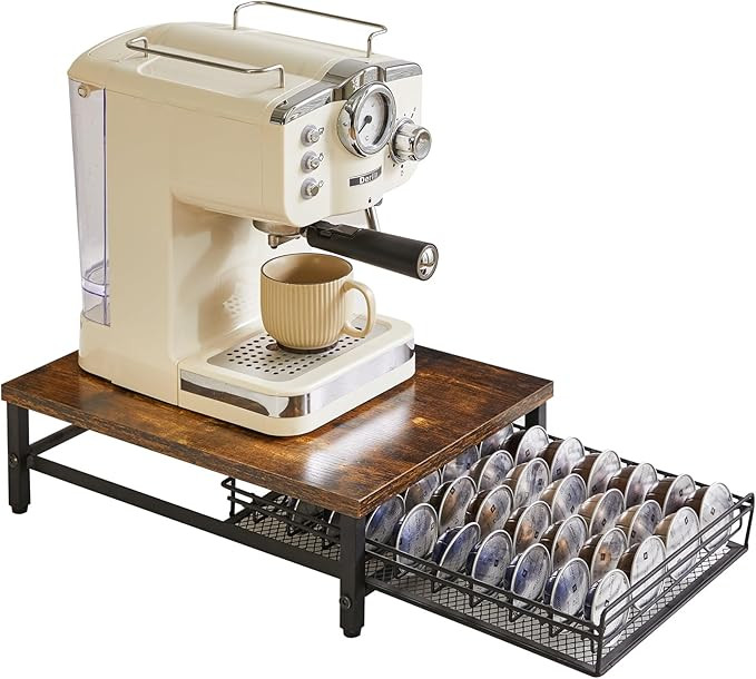 Wooden Coffee Pod Holder for 40 Nespresso,Nespresso Vertuoline Capsule Drawer Organizer Coffee Ma... | Amazon (UK)