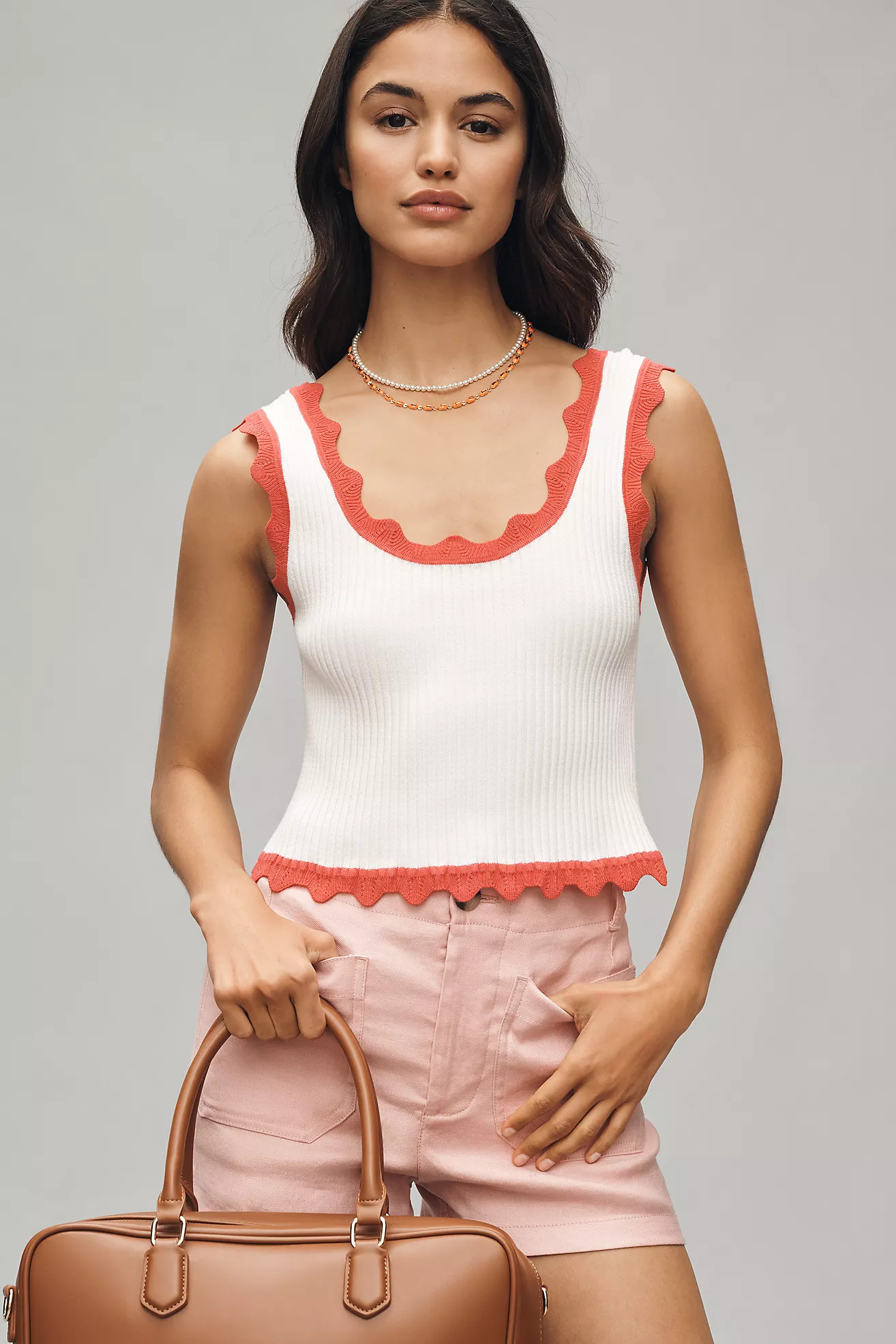 Maeve Crop Scallop Sweater Tank | Anthropologie (US)