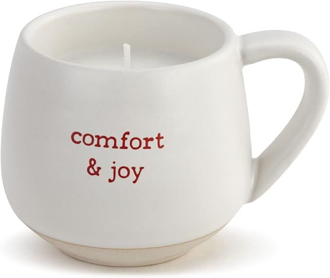 DEMDACO Comfort and Joy White 3.25 Inch Soy Blend and Ceramic Christmas Coffee Mug Candle | Amazon (US)