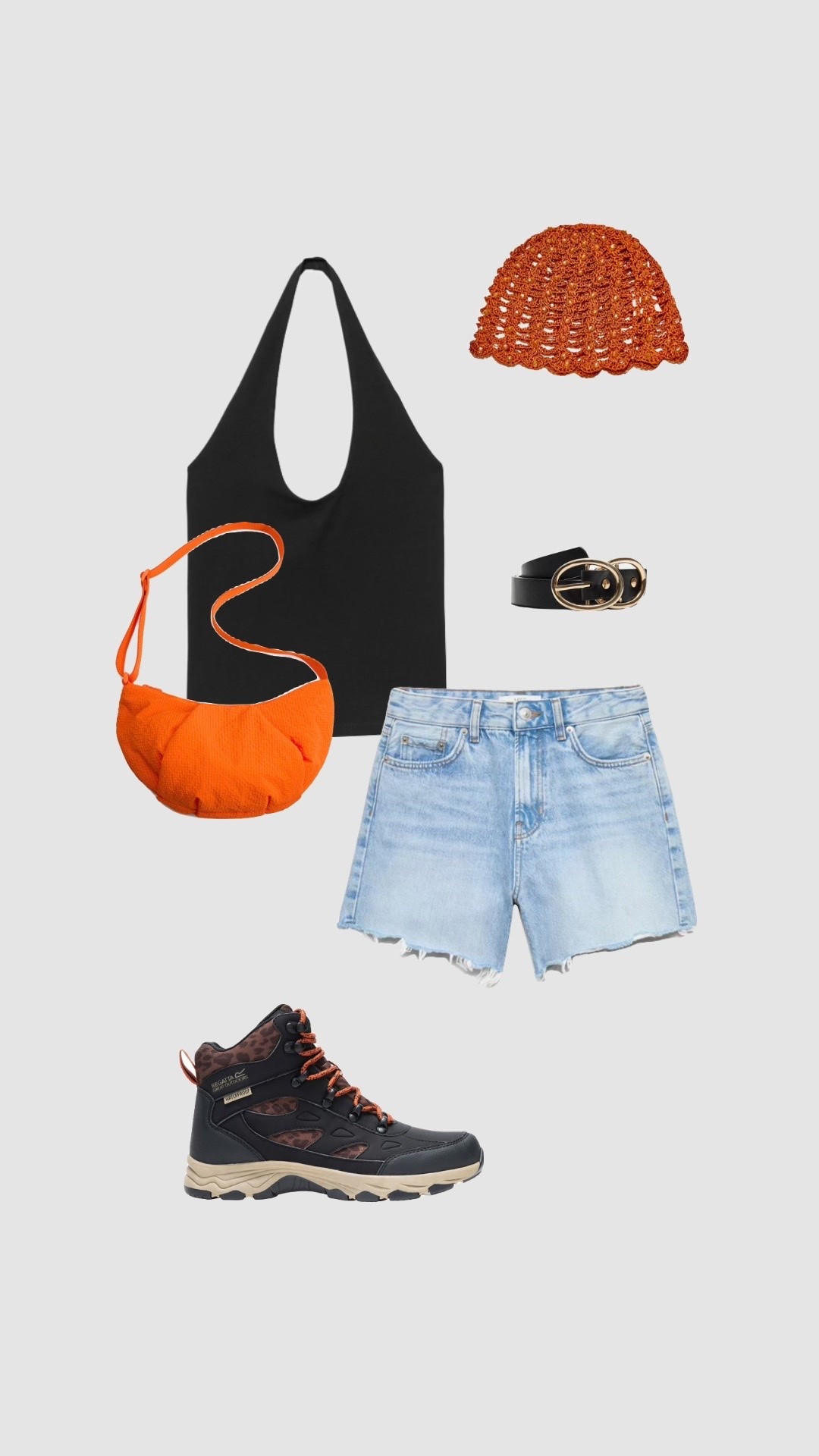 Summer music festival outfit 

• walking boots comfy shoes festival outfits uk concert outfit reading Leeds board masters bst Hyde park rave party outfits 2026 black halter neck top blue denim high waisted mom shorts crochet orange sequin rhinestone hat cap •

#LTKfestival #LTKsummer #LTKuk