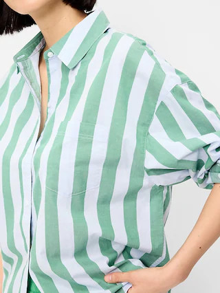 Oversized Button-Down Boyfriend Shirt | Old Navy (CA)