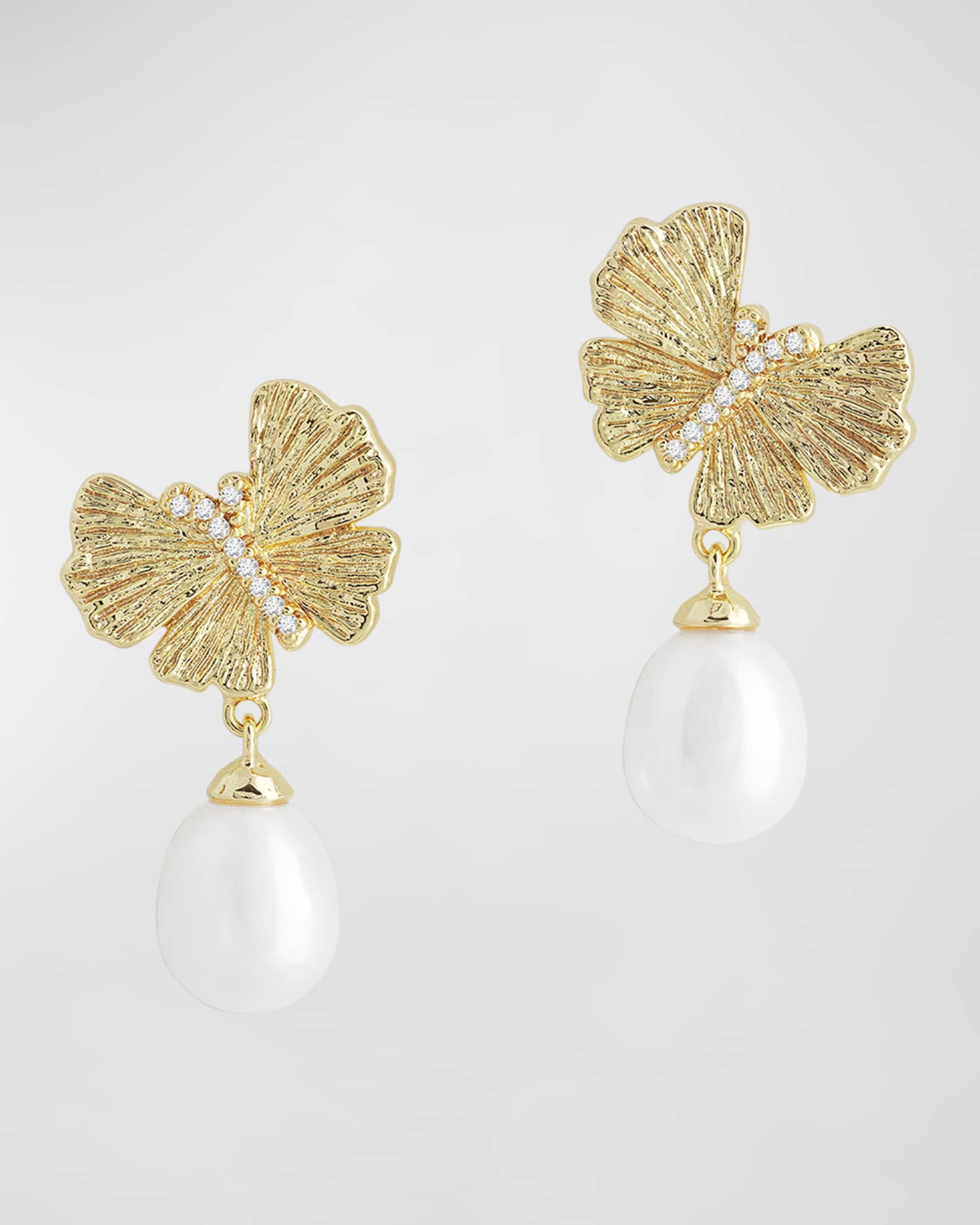 Butterfly with Pearl Drop Earrings | Neiman Marcus