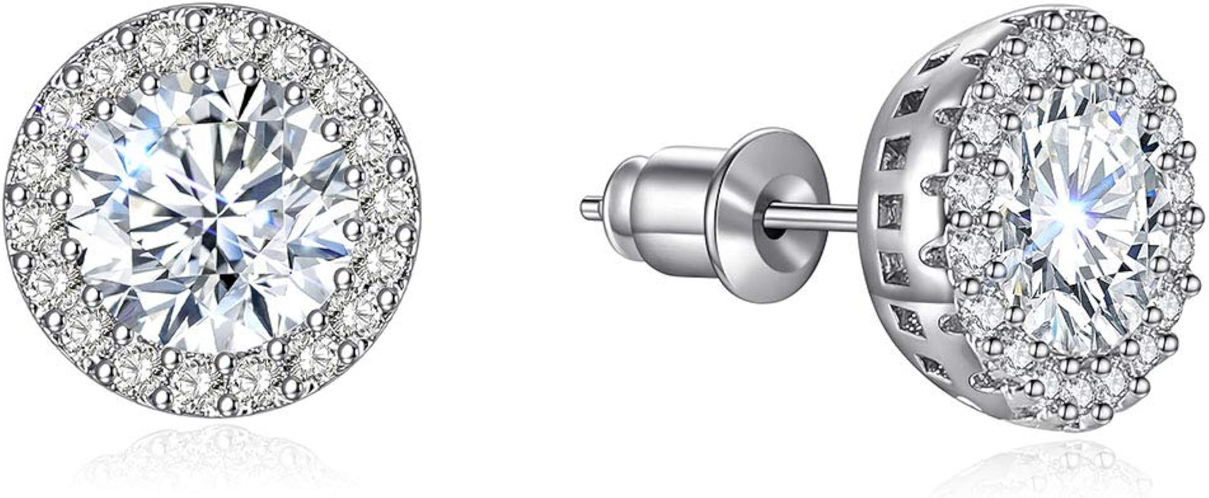Stud Earrings Earrings for Girls Fashion Jewelry Cubic Zirconia Halo Earrings for Women Men | Amazon (US)