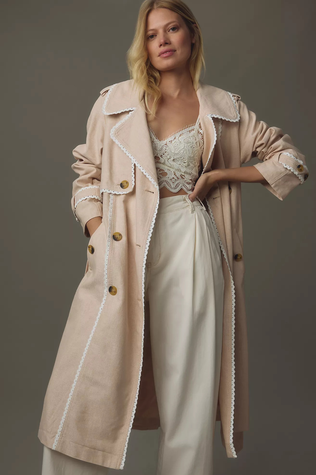 Avec Les Filles Ric Rac Trench Coat | Anthropologie (US)