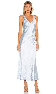 Line & Dot x REVOLVE Loulou Satin Dress in Sky Blue from Revolve.com | Revolve Clothing (Global)