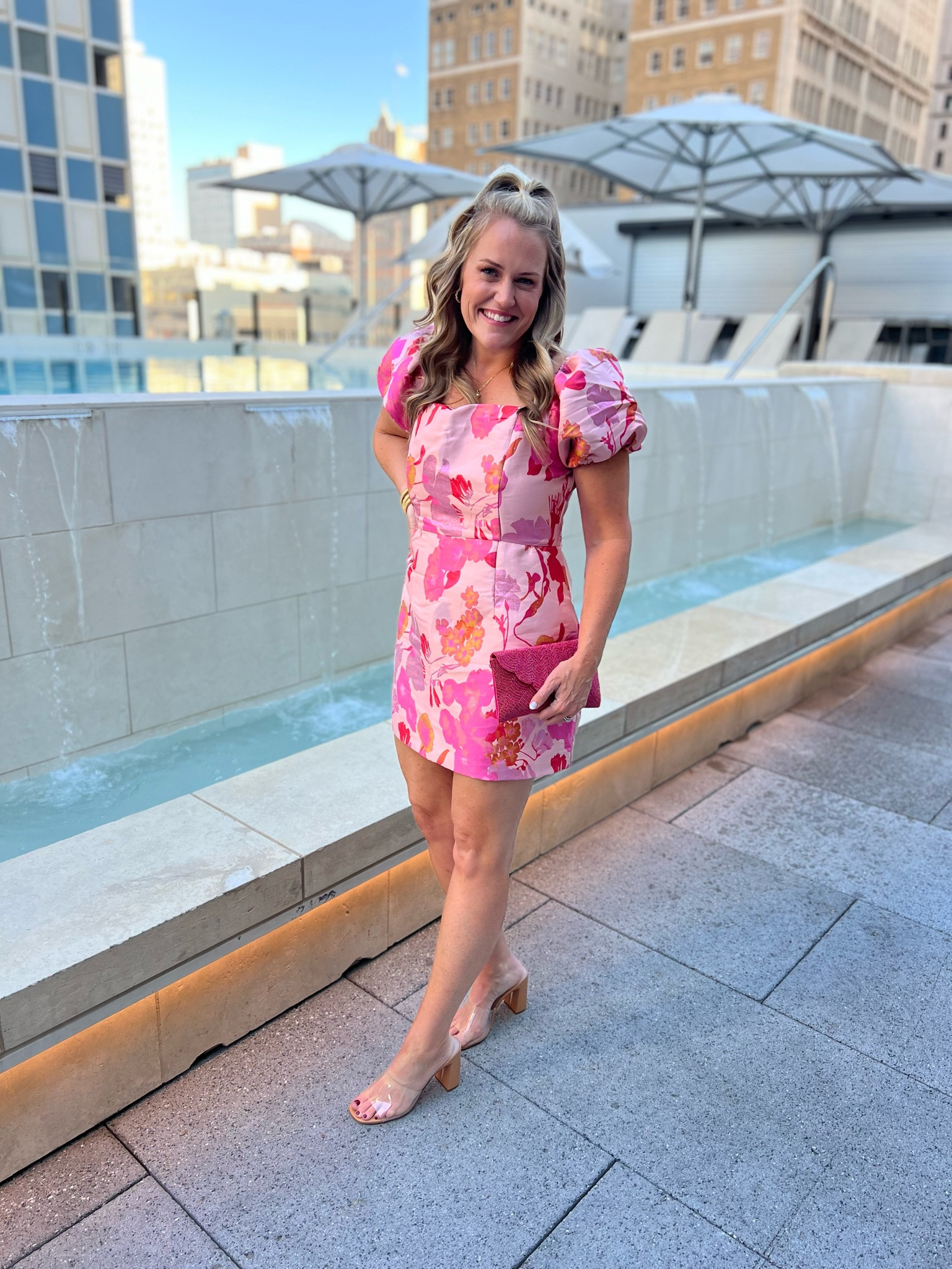 This dress has been my go to for years! 🩷 I am a size 10 and sized up to a large (normally medium). I have long legs and a short torso. 

#LTKMidsize #LTKCon #LTKStyleTip