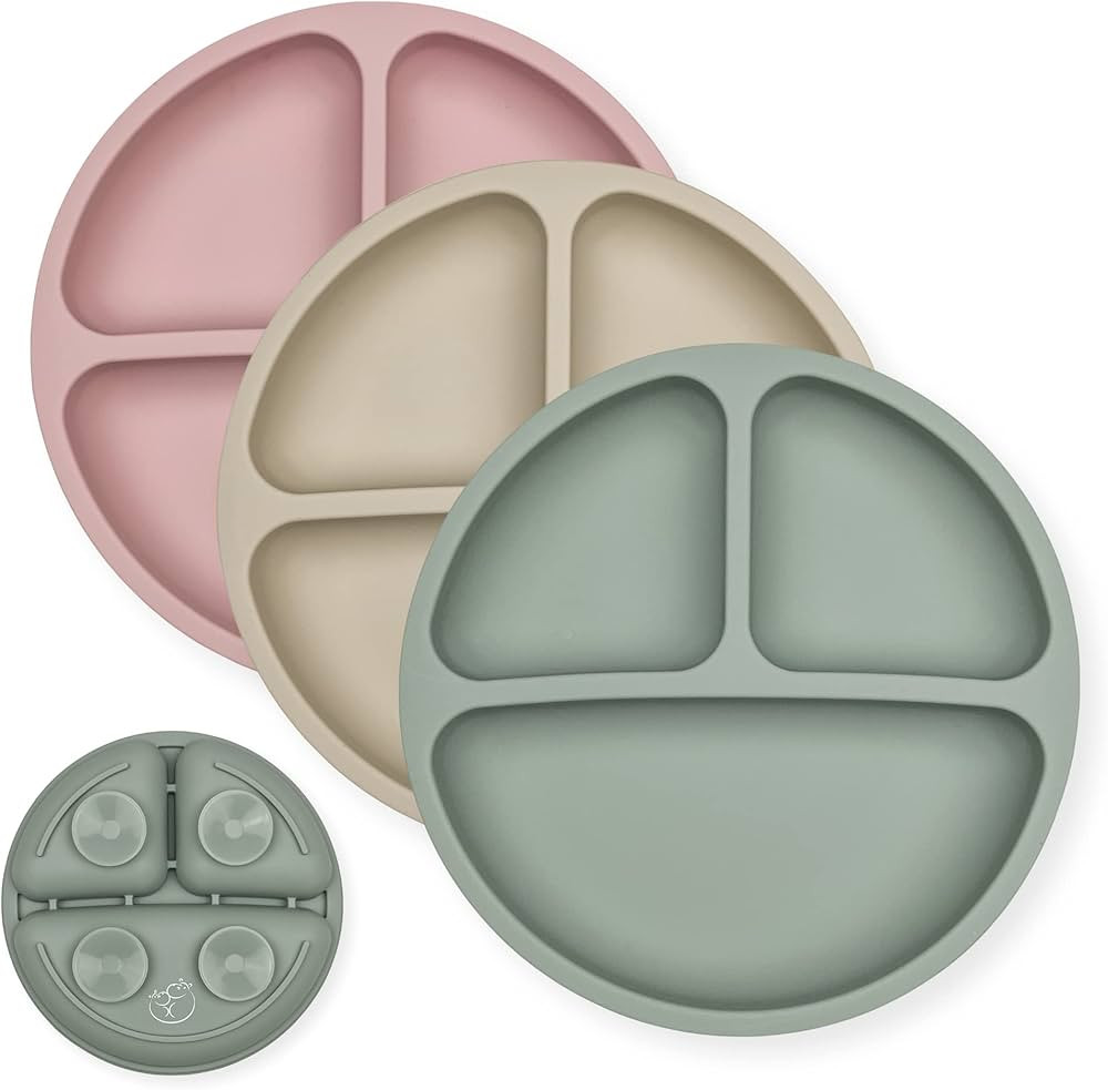 Hippypotamus Toddler Plates with Suction - Baby Plates - 100% Food-Grade Silicone Divided Plates ... | Amazon (US)