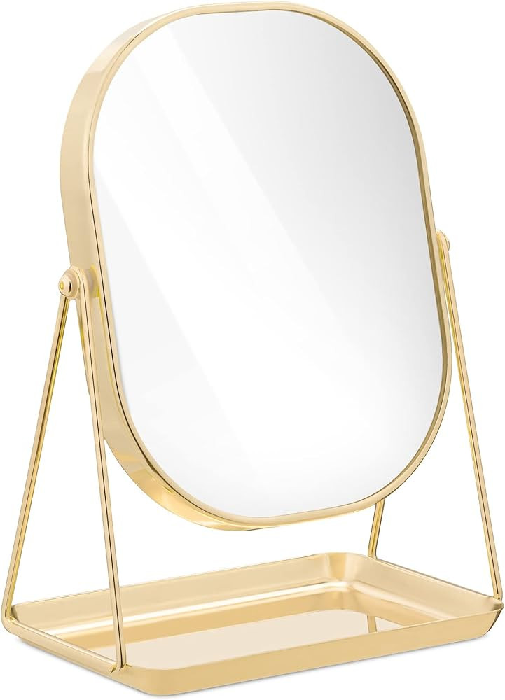 Navaris Free Standing Makeup Mirror - Large Cosmetic Vanity Mirror for Bathroom, Dressing Room, B... | Amazon (UK)