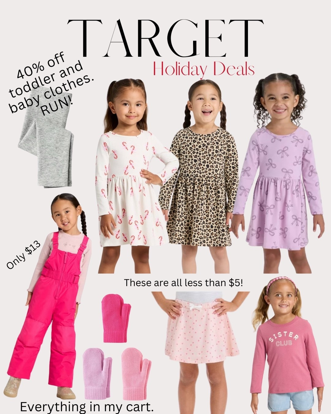 Target holiday sale - 40% off toddler and baby clothing! Everything that’s in my cart, so far lol. Stocking up! 

Target holiday sales | get deals | target toddler dress | toddler dress | toddler snow pants | bow dress | holiday dress | Toddler Christmas dress | Christmas outfit | holiday outfit | holiday dress | baby girl Christmas dress | baby holiday outfit | target outfit | old navy outfit | old navy toddler | old navy baby | Christmas decor | Christmas | Christmas tree | amazon shoes | holiday shoes | holiday toddler shoes | gold shoes | amazon holiday outfit | amazon toddler outfit | target Christmas | target deals | gift guide | family photos | holiday family pictures | Christmas pictures | holiday photos | matching pajamas | holiday matching pajamas | family matching pajamas | old navy pajamas | amazon toddler gifts | amazon toddler | amazon baby shoes | toddler girl 

#LTKHoliday #LTKGiftGuide #LTKCyberWeek