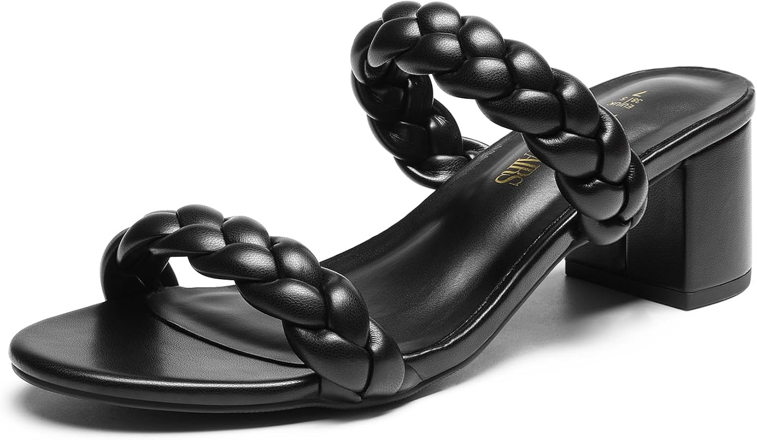 DREAM PAIRS Women's Two Braided Strap Low Heels for Women Open Toe Block Chunky Heels Sandals Hol... | Amazon (US)