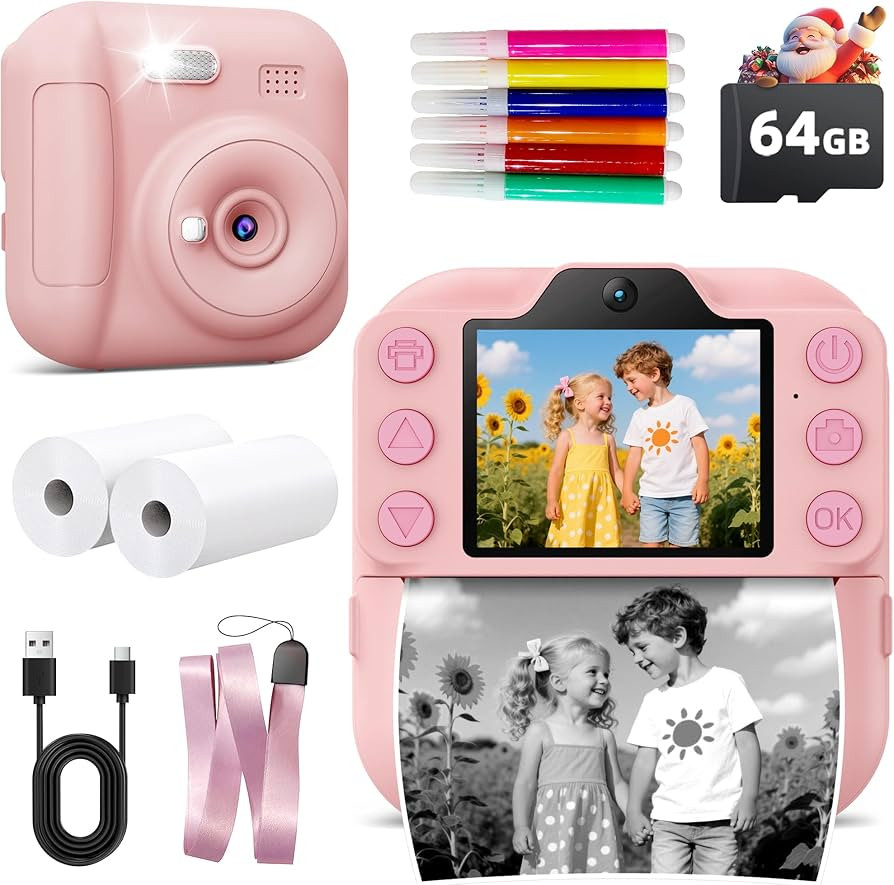 Kids Camera Instant Print, Toddler Toys Christmas Birthday Gifts for Girls Boys, Portable Digital... | Amazon (US)