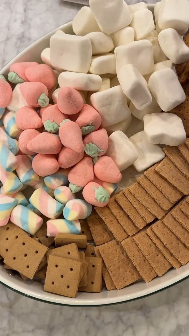 Been using this $23 enamel tray from Target multiple times a week lately! So easy to pull out for snacks or meals when we’re hosting. And linked all the fun marshmallows & graham crackers (gluten free too) from Walmart. The strawberry marshmallows were the hit of the night! 

#LTKSeasonal #LTKKids #LTKxWalmart