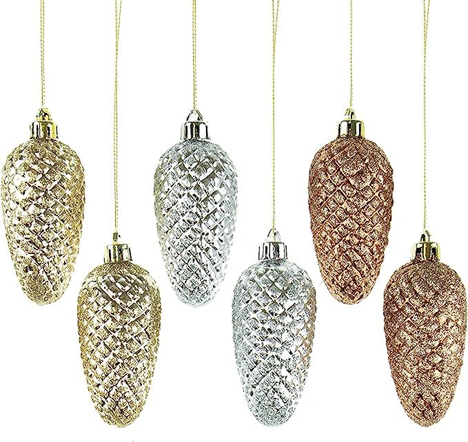 Clever Creations Pinecone Christmas Ornament Set of 6 Pieces, Shatterproof Holiday Décor for Chr... | Amazon (US)