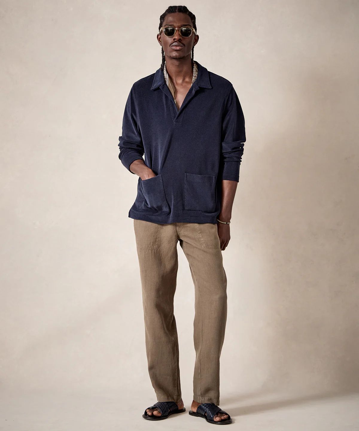 Italian Linen Beach Pant in Dried Olive | Todd Snyder