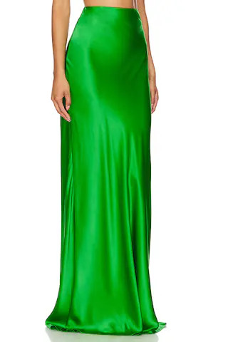 Bias Floor Length Skirt in Kelly Green | Revolve Clothing (Global)