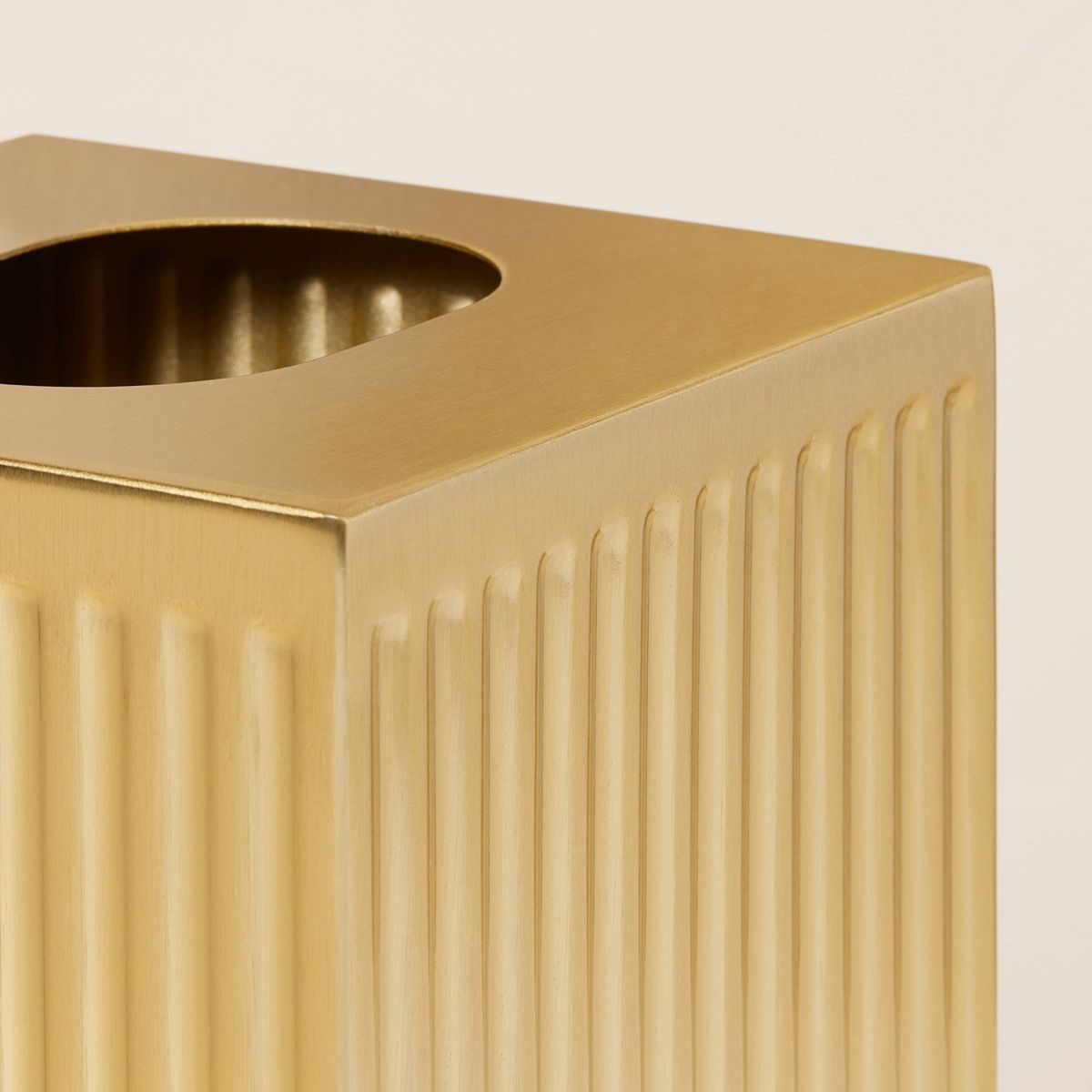 Fluted Brass Bathroom Tissue Box Cover Antique Finish - Hearth & Hand™ with Magnolia | Target