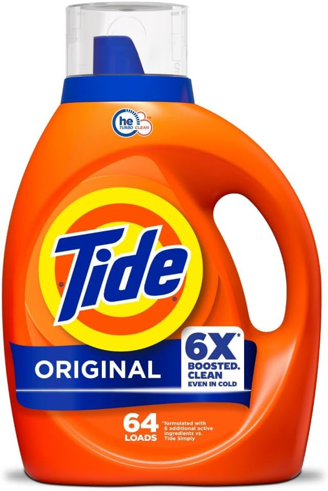 Tide Detergente líquido para a roupa, aroma original, 64 cargas, 80 FL OZ, funciona em 100% das ... | Amazon (BR)