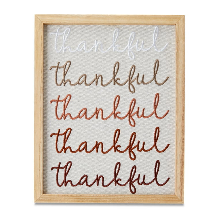 Thankful Embroidered Framed Wall Decor, Multicolor, 8" x 10", Harvest by Way To Celebrate | Walmart (US)