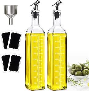 Milukon Oil Dispenser Olive Oil Bottle Drizzler Vinegar Bottle 500ml Glass Olive Oil Dispenser Bo... | Amazon (UK)