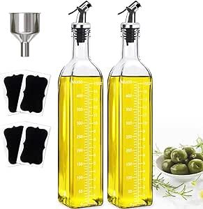 Milukon Oil Dispenser Olive Oil Bottle Drizzler Vinegar Bottle 500ml Glass Olive Oil Dispenser Bo... | Amazon (UK)
