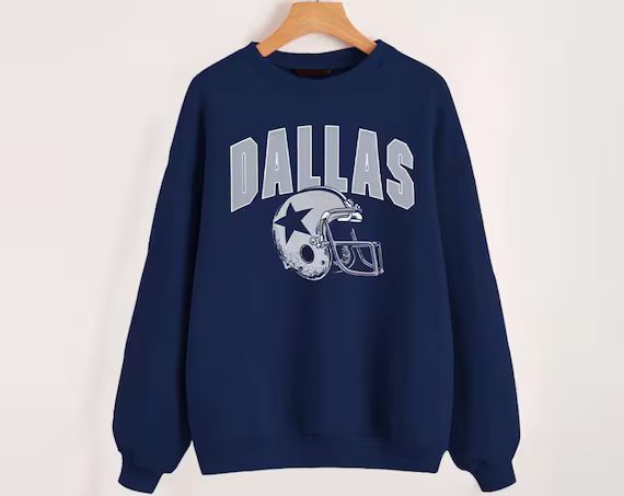 Vintage Dallas Football Helmet Retro Classic Navy Sweatshirt - Etsy | Etsy (US)