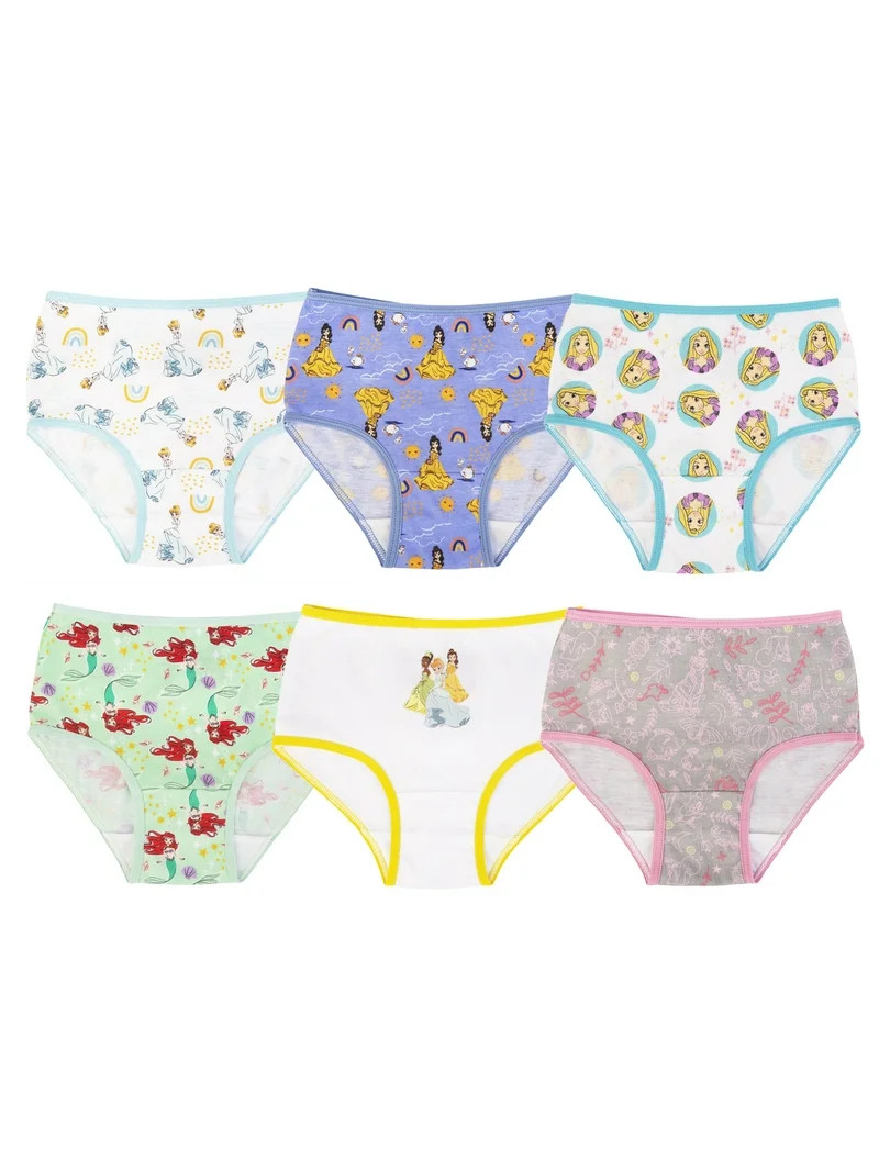 Princess Character Toddler Girl Briefs Underwear, 6-Pack, Sizes 2T-4T | Walmart (US)