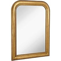 Hamilton Hills 30" x 40" Classic Gold Framed Polished Glass Top Round Corner Mirror | Thick Arche... | Amazon (US)