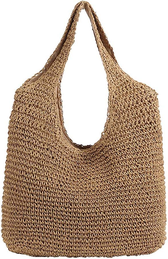 KESYOO Women Handcraft Tote Bag Natural Chic Straw Bag Hand-woven Crochet Handbag Casual Shoulder... | Amazon (CA)