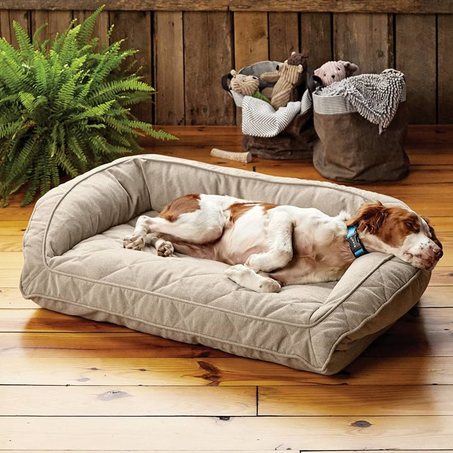 Orvis ComfortFill-Eco Bolster Dog Bed - Plush Rectangular Dog Beds with Three-Sided Bolster for L... | Amazon (US)