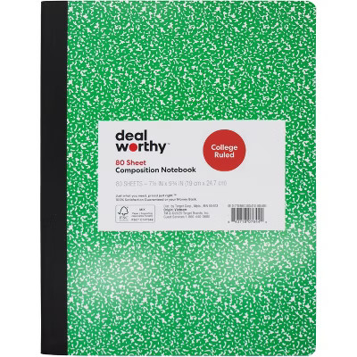 Composition Book College Ruled Green - Dealworthy™ | Target