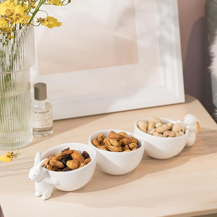 Newman House Studio Decorative Bunny Candy Dish Bowl - Home Decor Ceramic Candy Dish/Nut Dish Thr... | Amazon (US)