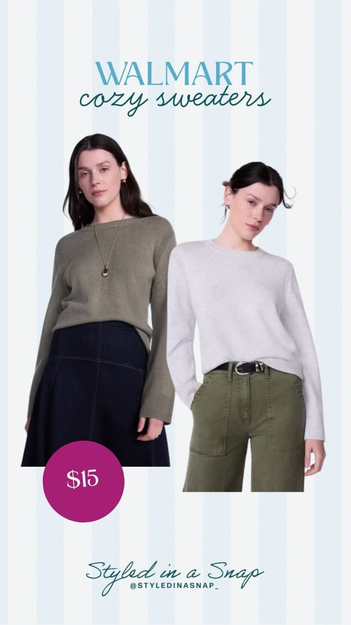 Walmart cozy sweaters, just $15. The perfect basic crewneck for layering all season long!

// Cozy Sweaters, Walmart Sweaters, Walmart Fashion Fall, Walmart Womens Fashion 

 #LTKgrwm #LTKootd #LTKSeasonal