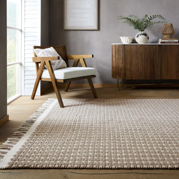 Wool Basketweave Rug | Dunelm