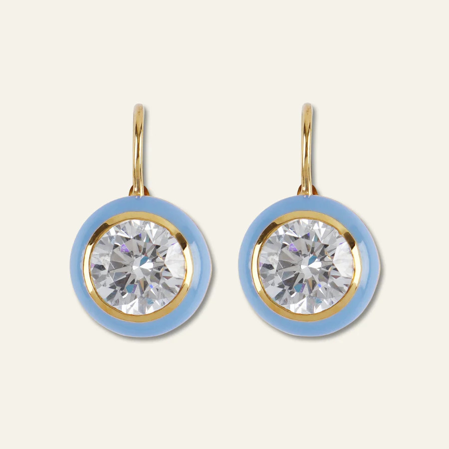 Blue Enamel Bezel Drop Earring | HART