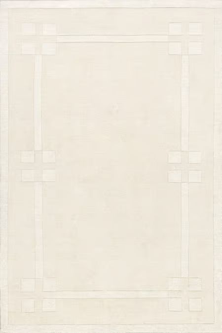 Cream Rune Bordered Wool-Blend 8' x 10' Area Rug | Rugs USA