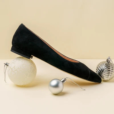 Black Suede Forever Flat | ALLY Shoes