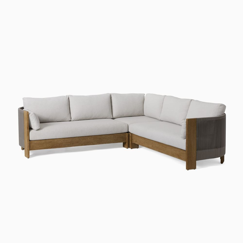 Porto Outdoor 3-Piece L-Shaped Sectional (100") | West Elm (US)