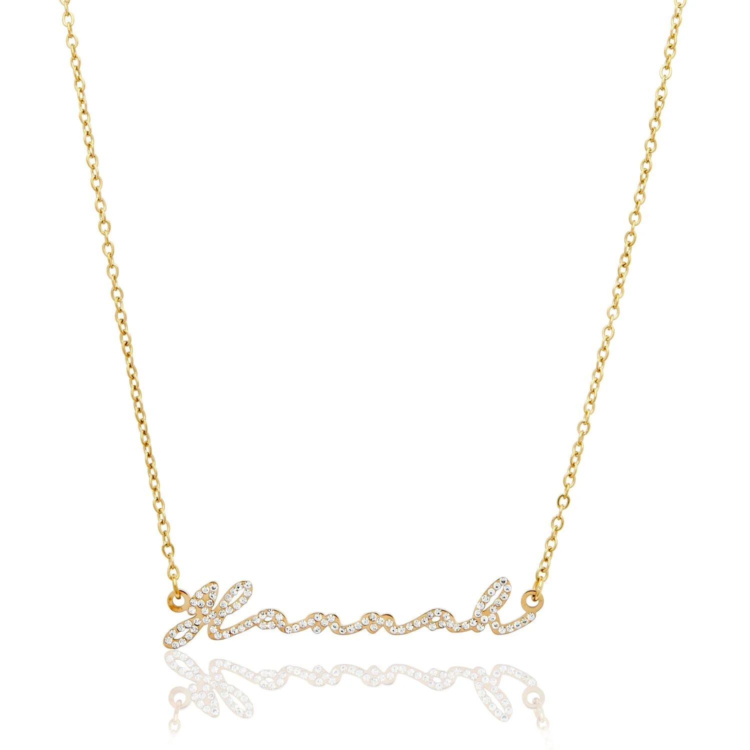 Crystal Signature Name Necklace (Gold) | Abbott Lyon