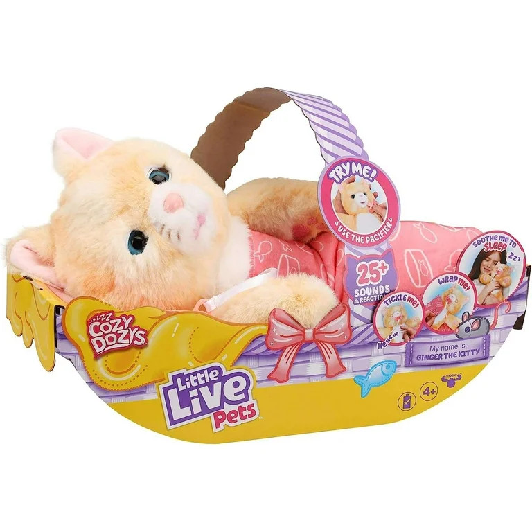 Little Live Pets Cozy Dozy Ginger The Kitty, Interactive Plush Toy 25+ Sounds and Reactions Ages ... | Walmart (US)